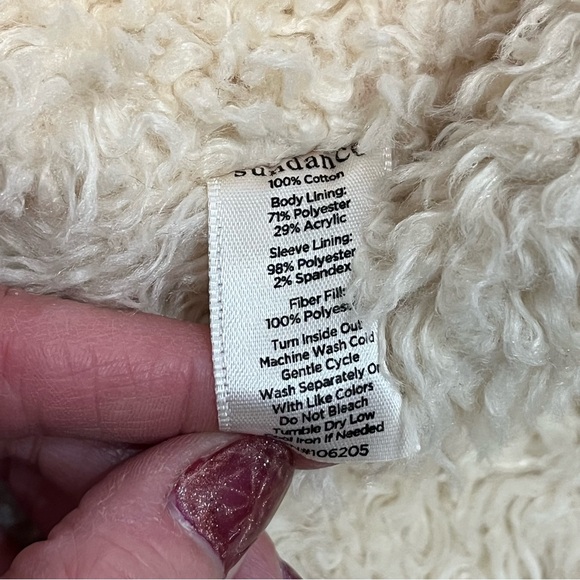 Sundance Corduroy Faux Sherpa Lined Coat Jacket Burnt Orange Rust Womens Size S - Picture 7 of 7